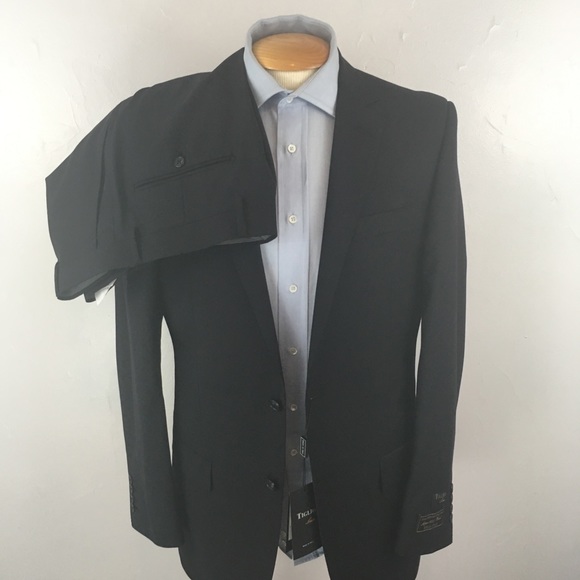 Tiglio 40L mens suits solid navy nwt italy 2 piece 100% wool 2 button new ea0274